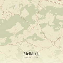 Vintage map of Meikirch, Switzerland.