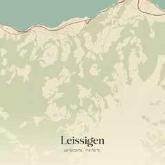 Vintage map of Leissigen, Switzerland.