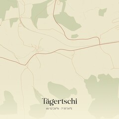 Obraz premium Vintage map of Tägertschi, Switzerland.