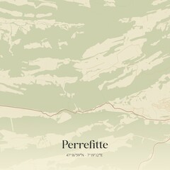 Vintage map of Perrefitte, Switzerland.