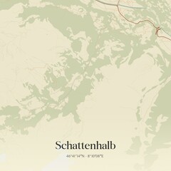 Vintage map of Schattenhalb, Switzerland.