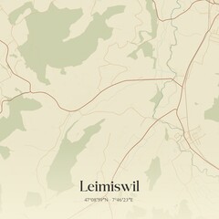 Vintage map of Leimiswil, Switzerland.