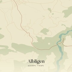 Vintage map of Albligen, Switzerland.