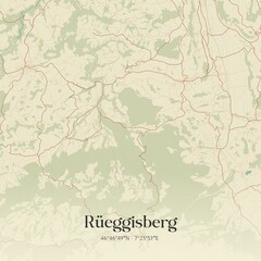Vintage map of Rüeggisberg, Switzerland.