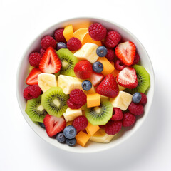 Obraz premium top view fruits salad bowl