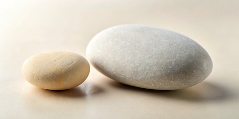 Smooth Stones, Neutral Colors, Natural Textures, Light Background, Stock Photo