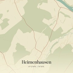 Obraz premium Vintage map of Heimenhausen, Switzerland.