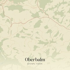 Vintage map of Oberbalm, Switzerland.