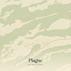 Vintage map of Plagne, Switzerland.