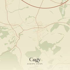 Obraz premium Vintage map of Cugy, Switzerland.