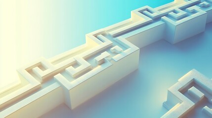 Abstract White Maze Design Architectural Structure