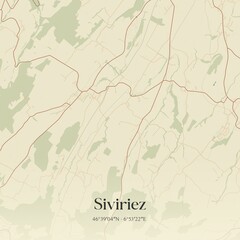 Fototapeta premium Vintage map of Siviriez, Switzerland.