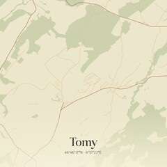 Obraz premium Vintage map of Tomy, Switzerland.