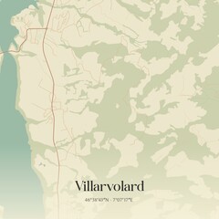 Vintage map of Villarvolard, Switzerland.