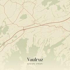 Vintage map of Vaulruz, Switzerland.