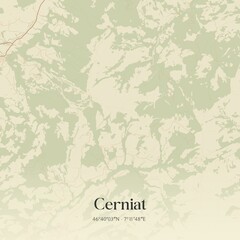Vintage map of Cerniat, Switzerland.