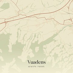 Obraz premium Vintage map of Vuadens, Switzerland.