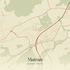 Vintage map of Matran, Switzerland.