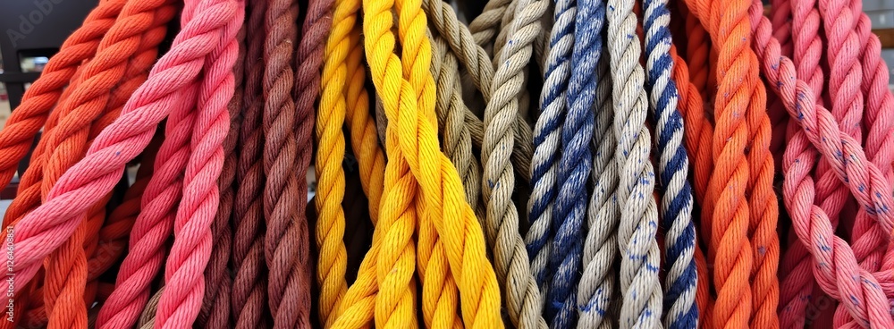 Poster colorful twisted cables in various textures and patterns
