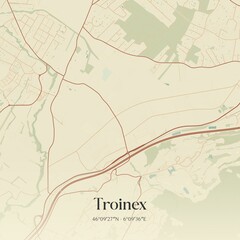 Obraz premium Vintage map of Troinex, Switzerland.