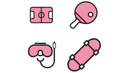 Sports and recreational activities vector art illustration