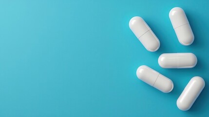 Probiotic capsules, diverse bacteria strains, digestive wellness, 3D illustration