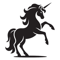 Majestic Unicorn silhouette crafted to reflect myth and celestial beauty - Unicorn illustration - Unicorn vector - mythical creature silhouette
