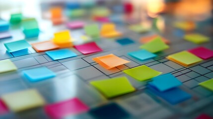 A team using a goalsetting matrix to prioritize tasks within the project plan