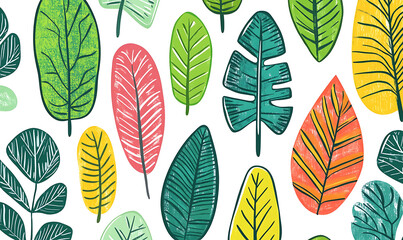 Fototapeta premium flowers and leaves in pictures illustrator2D