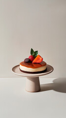  Pie with Three Layers: Caramel, Vanilla Cream, and Fruit Topping