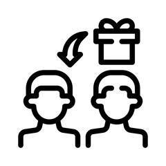 friendship goals line icon