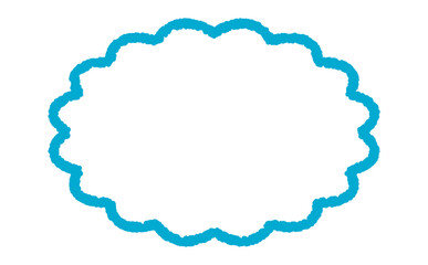 空に浮かぶ雲の形の、手書き風のかわいい吹き出し
