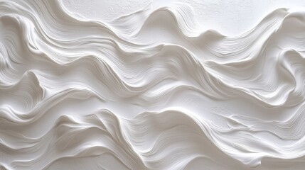 Obraz premium Close-up Shot of Textured White Wall with Wavy Lines for Modern Decor or Artistic Background