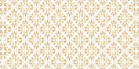 Seamless pattern with gold floral ornament. Vector illustration for your design