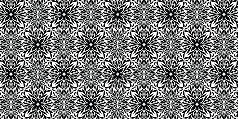 Unique Black and White Ornate Geometric Damask Pattern