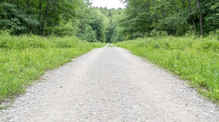 Forest Path, Dirt Road, Nature Trail, Peaceful Scenery, Outdoor Exploration, Suitable for Travel Brochures, Hiking Adventure, Tranquil Landscape