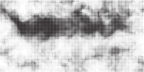 Halftone gradient. Dotted gradient, smooth dots spraying and halftones dot background seamless horizontal geometric pattern vector template set