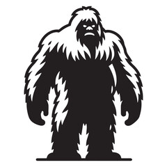 Mythic Yeti silhouette featuring the transformation of beastly power - Yeti illustration - Yeti vector - mythical creature silhouette
