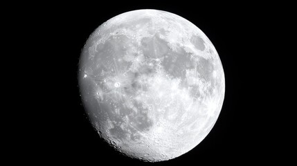 Fototapeta premium Night sky, full moon, craters, dark background, space exploration