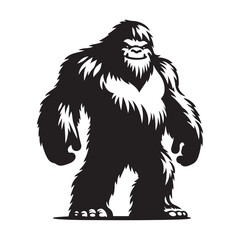 Mythic ice Yeti silhouette crafted for fantasy storytelling and art - Yeti illustration - Yeti vector - mythical creature silhouette
