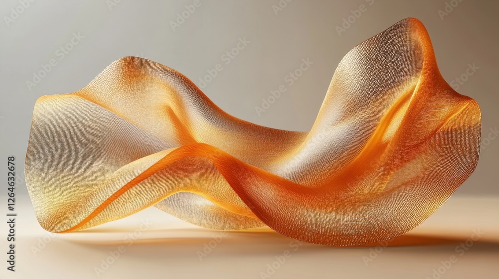 Poster abstract background iridescent hyper-realistic ribbon, 3d rendering illustration of futuristic abstr