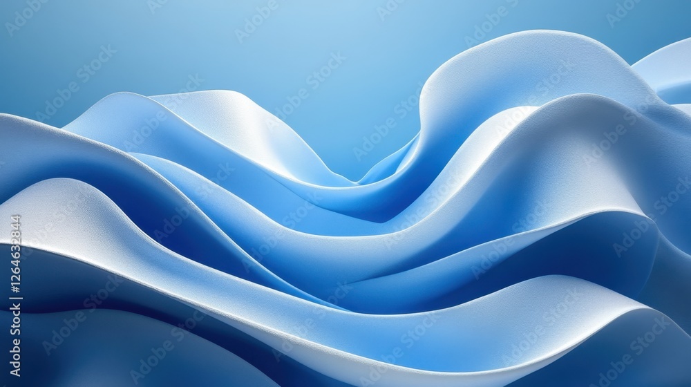 Aufkleber abstract background iridescent pearl ribbon, 3d rendering illustration of futuristic abstract backgr