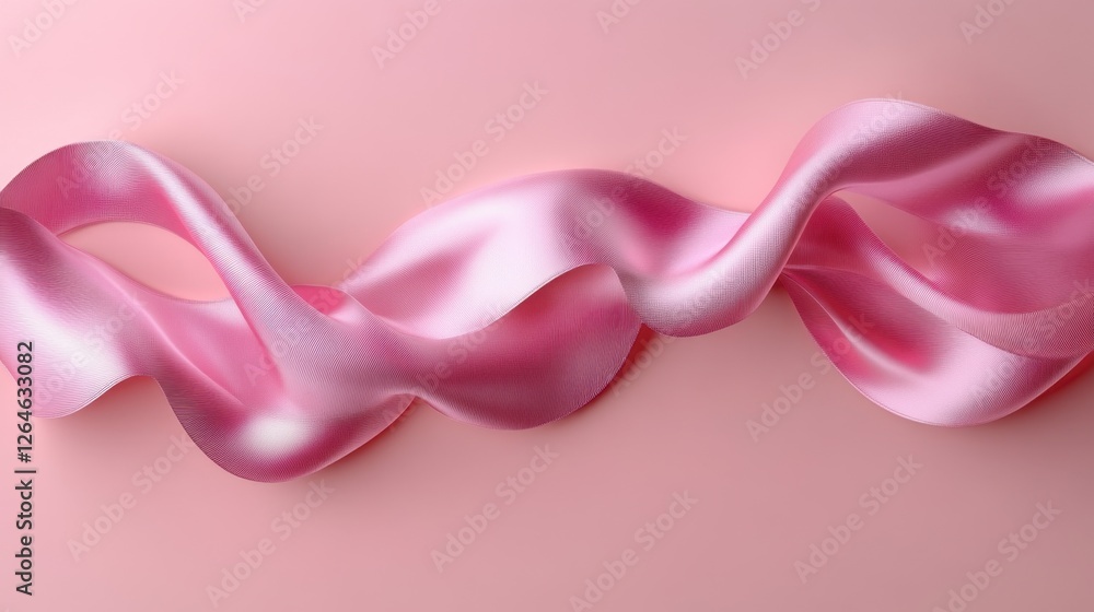 Poster abstract background iridescent satin ribbon, 3d rendering illustration of futuristic abstract backgr