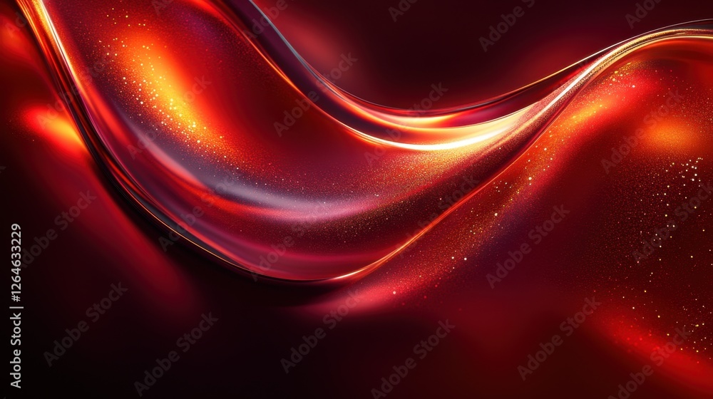 Poster abstract background iridescent chrome ribbon, 3d rendering illustration of futuristic abstract backg