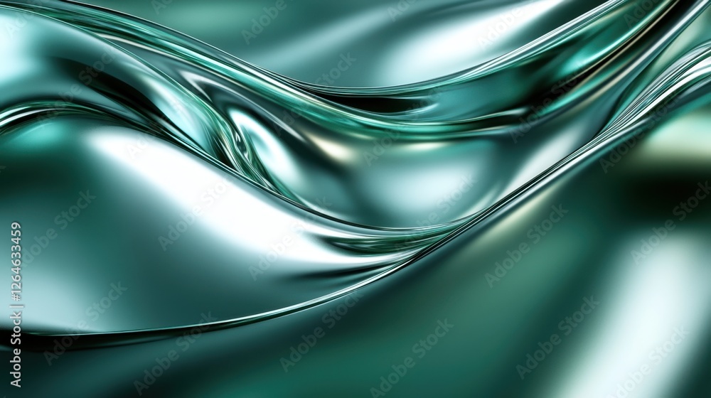 Poster abstract background iridescent fluid ribbon, 3d rendering illustration of futuristic abstract backgr