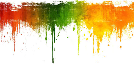 Fototapeta premium Vibrant Brushstrokes of Color A Splashy Artistic Expression on a Pure White Canvas Backdrop