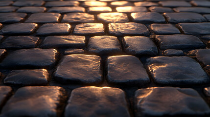 Cobblestone Road 3D Render