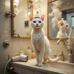 Beautiful cat portrait close up