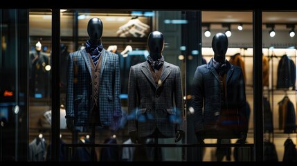 Stylish mannequins showcasing elegant men's fashion