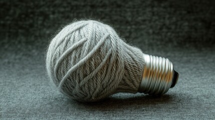 Yarn-inspired light bulb design representing innovation, blending creativity with functionality, ideal for modern decor and inspiration.